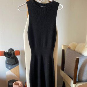 Theory Black Sleeveless Sweater Dress